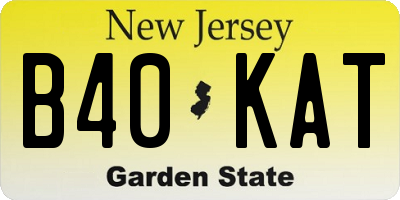 NJ license plate B40KAT