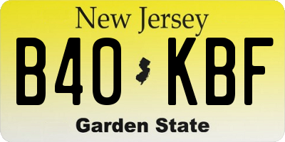 NJ license plate B40KBF