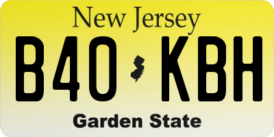 NJ license plate B40KBH