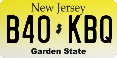 NJ license plate B40KBQ