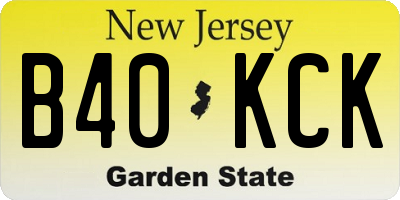 NJ license plate B40KCK