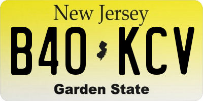 NJ license plate B40KCV