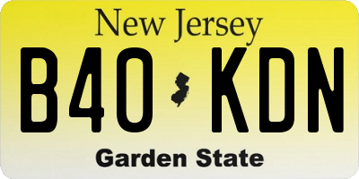 NJ license plate B40KDN
