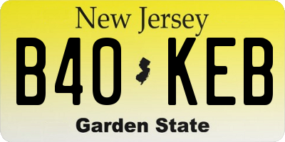 NJ license plate B40KEB