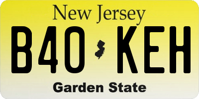 NJ license plate B40KEH