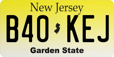 NJ license plate B40KEJ