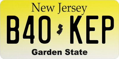NJ license plate B40KEP