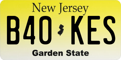 NJ license plate B40KES