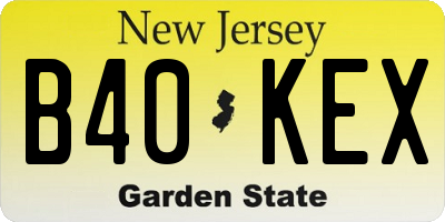 NJ license plate B40KEX