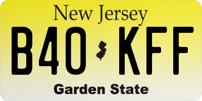 NJ license plate B40KFF