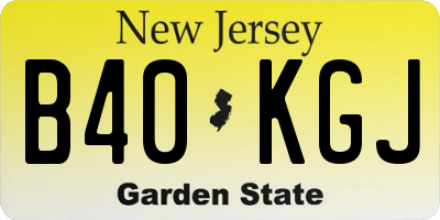 NJ license plate B40KGJ