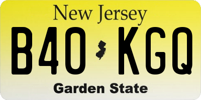 NJ license plate B40KGQ