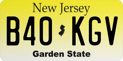 NJ license plate B40KGV