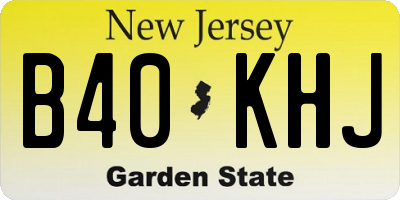 NJ license plate B40KHJ