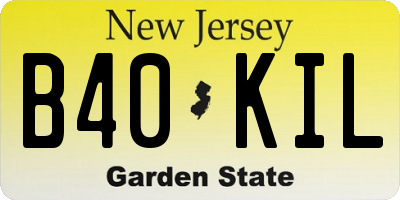 NJ license plate B40KIL
