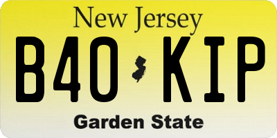 NJ license plate B40KIP