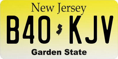 NJ license plate B40KJV