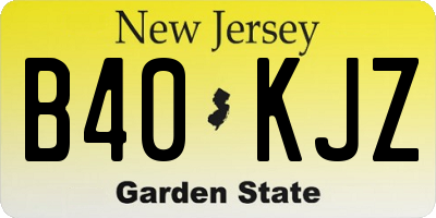 NJ license plate B40KJZ