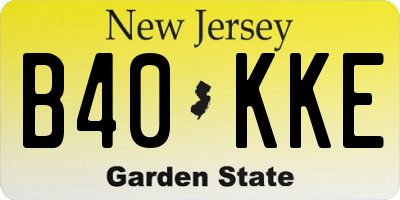 NJ license plate B40KKE