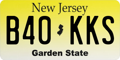 NJ license plate B40KKS