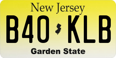 NJ license plate B40KLB