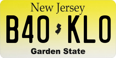 NJ license plate B40KLO