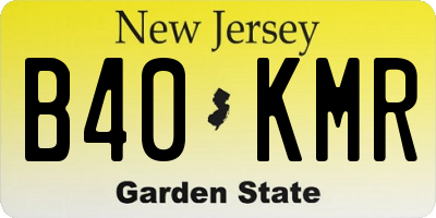 NJ license plate B40KMR
