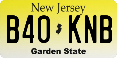 NJ license plate B40KNB