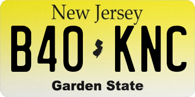 NJ license plate B40KNC