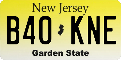 NJ license plate B40KNE