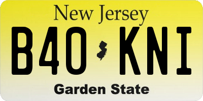 NJ license plate B40KNI
