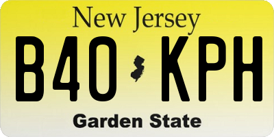 NJ license plate B40KPH