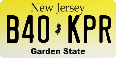 NJ license plate B40KPR