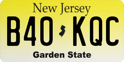 NJ license plate B40KQC
