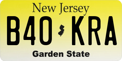 NJ license plate B40KRA