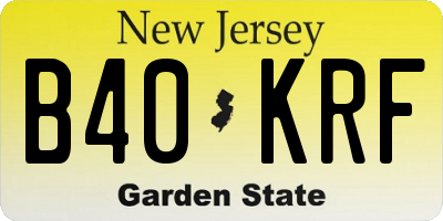 NJ license plate B40KRF