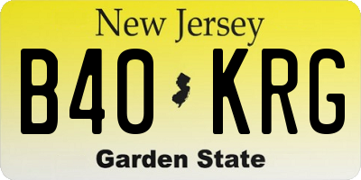 NJ license plate B40KRG