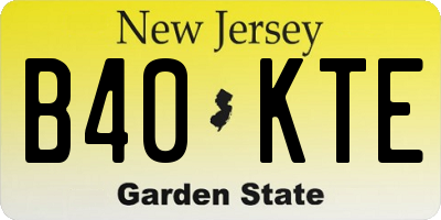 NJ license plate B40KTE
