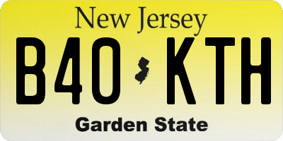 NJ license plate B40KTH