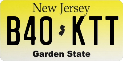 NJ license plate B40KTT