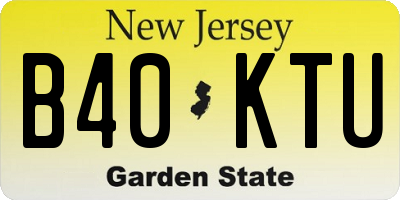 NJ license plate B40KTU