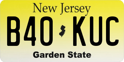 NJ license plate B40KUC
