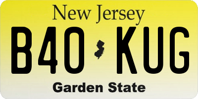 NJ license plate B40KUG