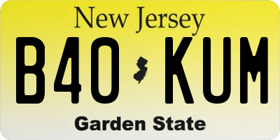 NJ license plate B40KUM