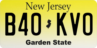 NJ license plate B40KVO