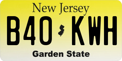 NJ license plate B40KWH