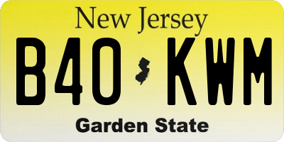 NJ license plate B40KWM