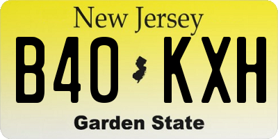 NJ license plate B40KXH