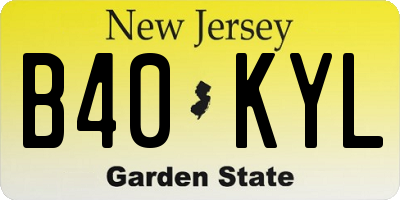 NJ license plate B40KYL