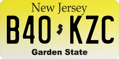 NJ license plate B40KZC